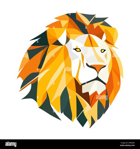 Lion Logo Design Abstract Colorful Polygon Lion Head Calm Lion Face