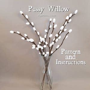 Pussy Willow Crochet Pattern Photo Tutorial Easter Garden Etsy