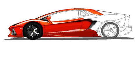 Lamborghini Aventador Side View Ms Paint Colored 2 By Ant787 On Deviantart