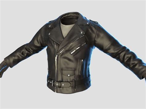 Black Leather Jacket 3d Model By Sashaherz