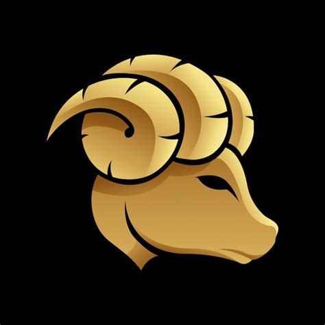 Premium Vector Golden Zodiac Sign Aries On A Black Background