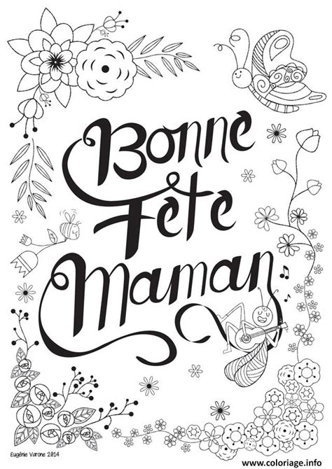 Coloriage Bonne Fete Des Meres Adulte Fleurs Jecolorie