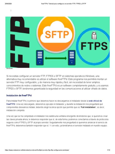 Freeftpd Tutorial Para Configurar Un Servidor Ftp Ftpes Y Sftp Pdf Protocolo De