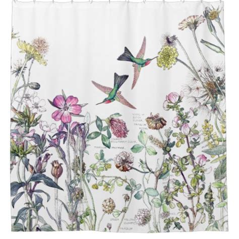 Hummingbird Bird Wildflower Flowers Shower Curtain Zazzle