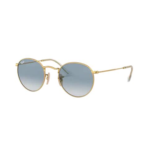 Óculos Solar Ray Ban Round Flat Rb3447nl 001 3f 53 Dourado Brilho Lente