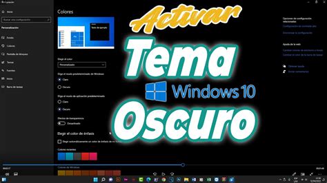 Cómo Cambiar a Tema Oscuro en Windows 10 Activar y Desactivar YouTube