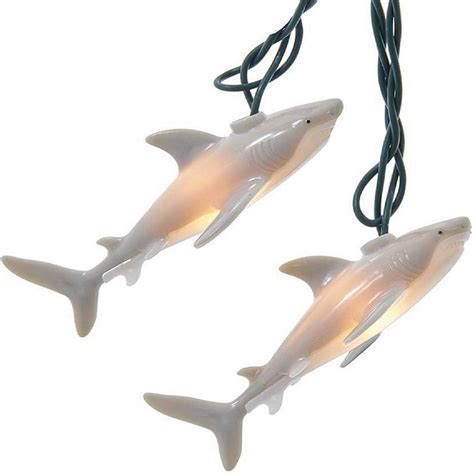 Kurt Adler UL4334 Novelty UL 10 Light Shark Light Set 11 5 Feet Long