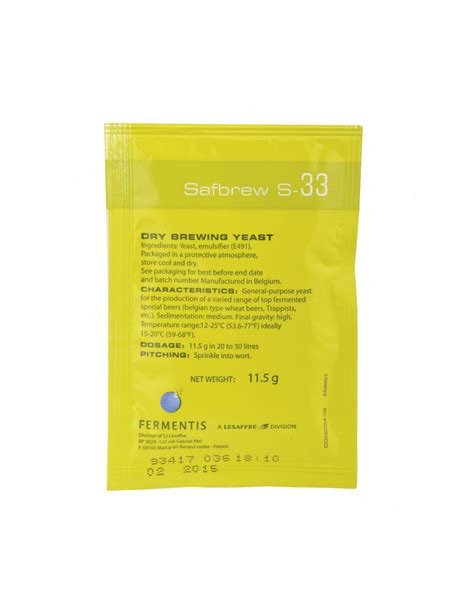 Levure pour bière SafAle™ S-33 - 11,5 gr | Fermentis