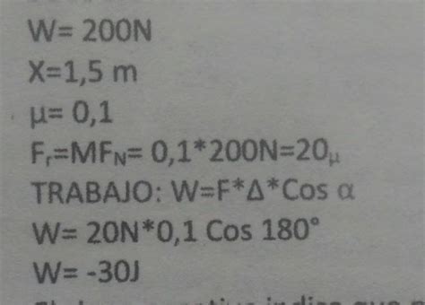 Un Objeto Cuyo Peso Es De 200 Se Desplaza 1 5 Mts Sobre Una