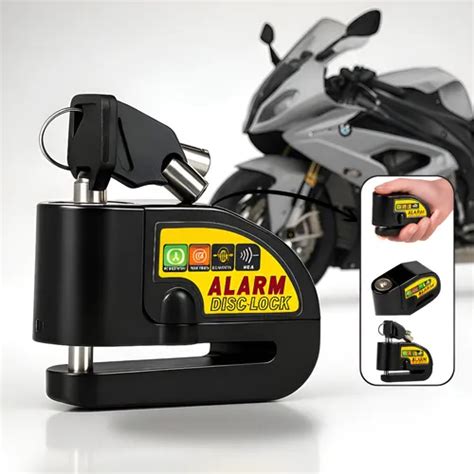 Trava De Disco Moto Com Alarme - Trava De Disco Para Moto Com Alarme 120db - Cor Preta | Parcelamento ...