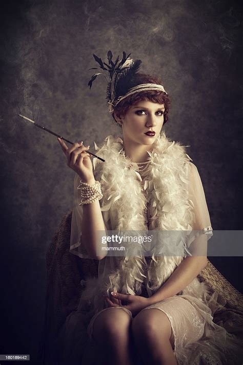 Vintage Style Woman Smoking Cigarette High-Res Stock Photo - Getty Images