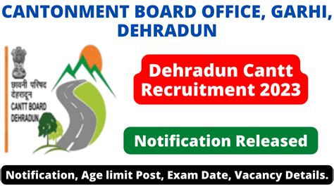 Dehradun Cantt Recruitment 2023 Notification Released For Various Posts