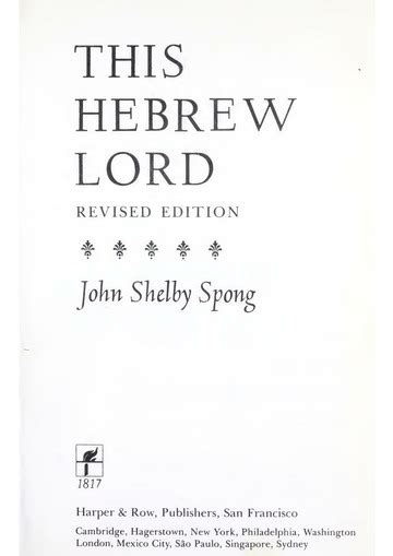 This Hebrew Lord John Shelby Spong John Shelby Spong Free