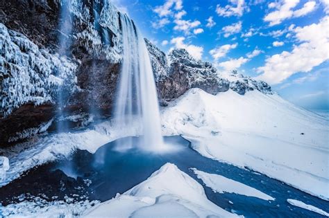 Premium Photo | Iceland seljalandsfoss waterfall winter in iceland ...