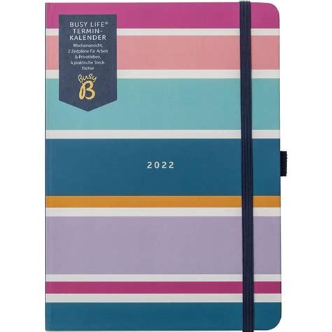 Busy Life Agenda Semainier De Janvier D Cembre Motif Rayures