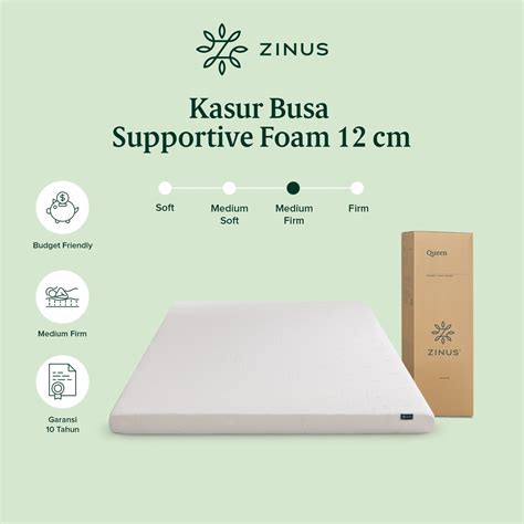 Jual Zinus Kasur Busa Supportive Foam Mattress In A Box Tebal 12cm