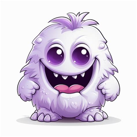 Premium AI Image | A cartoon character with purple eyes and a white ...