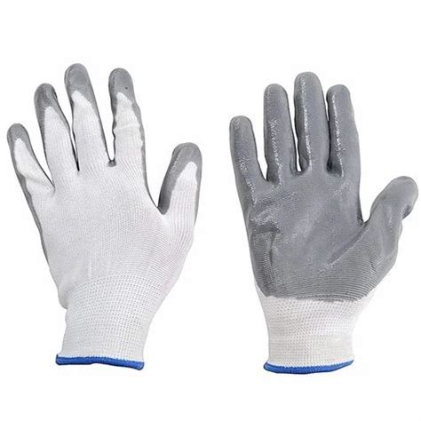 White And Grey Nitrile Coated Hand Gloves Size Inches At Rs Pair