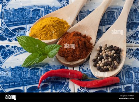 colorful aromatic herbs spices  res stock photography  images alamy