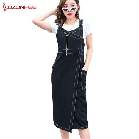 Buy Casual Sex V Neck Lnelastic Black Denim Dresses For Women Fashion Mid Calf