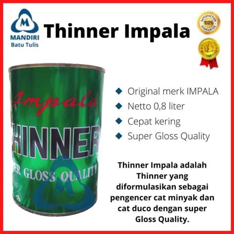 Thinner Impala Kaleng Liter Tiner Impala Pengencer Cat Lazada