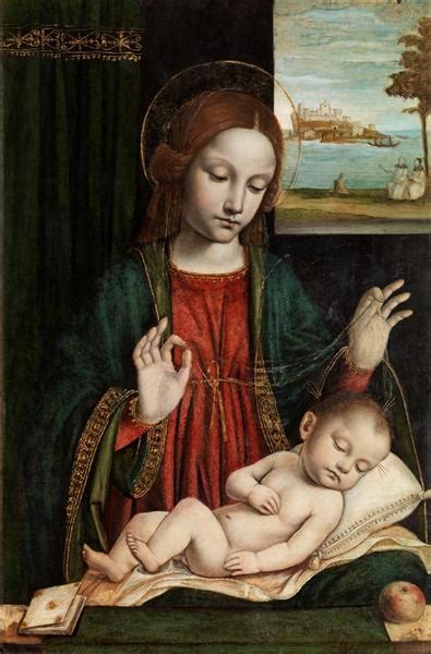 Madonna and Sleeping Child (Madonna of the Veil), c.1512 - c.1515 - Ambrogio Bergognone ...