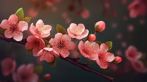 Pink Cherry Blossom Background Stock Illustration - Illustration of pink, elegant: 301424579