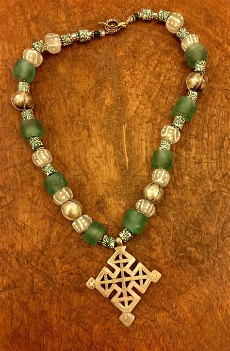 Antique Ethiopian Cross Pendant Necklace Etsy