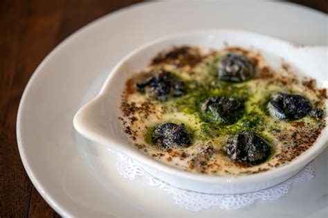 Les Escargots Au Beurre Persill Menu Caf Rabelais French