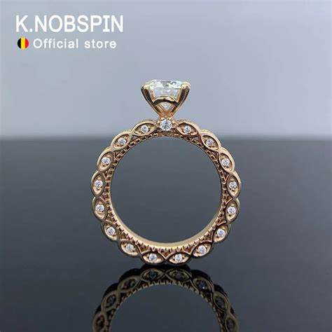 KNOBSPIN Bague Moissanite Pour Femme Alliance Bijoux Avec GRA Argent