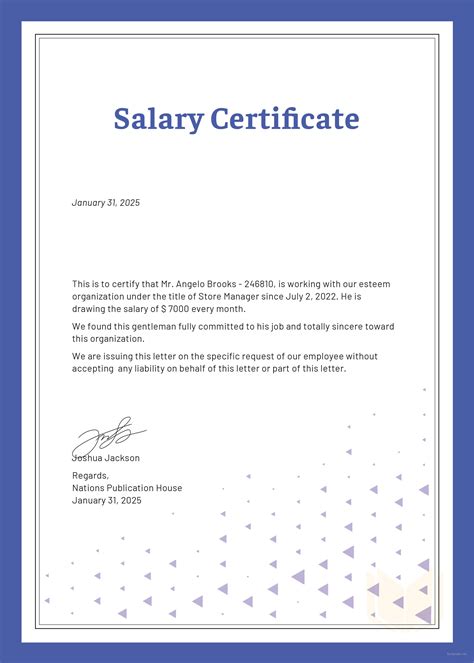 Free Salary Certificate Template In Microsoft Word Microsoft Publisher