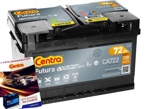 AKUMULATOR CENTRA FUTURA 72AH 72Ah 720A NOWY MODEL CA722 za 368 95 zł z