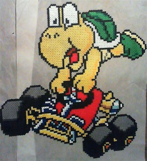 Koopa Trooper Mario Kart Hama Beads Perler Bead Mario Mario Mario Kart