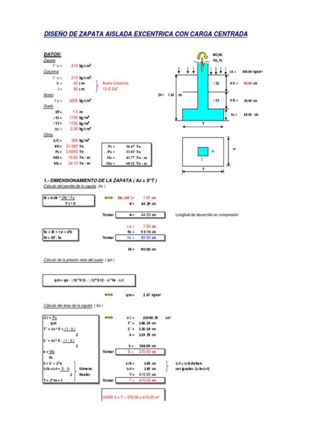 Diseño De Zapata Excentrica Pdf Naturaleza
