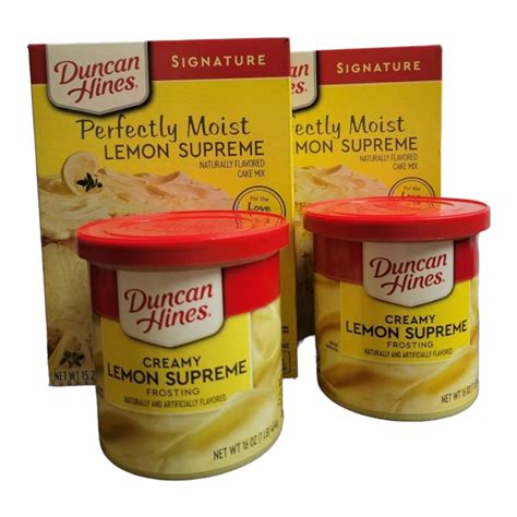 Duncan Hines Perfectly Moist Lemon Cake Bundle 2 Boxes 1225 Oz Each