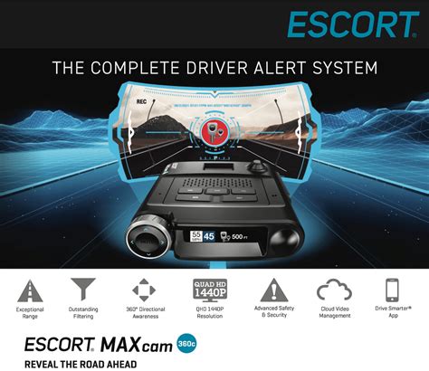 Escort Maxcam C Radar Detector Dashcam Kmph Ca