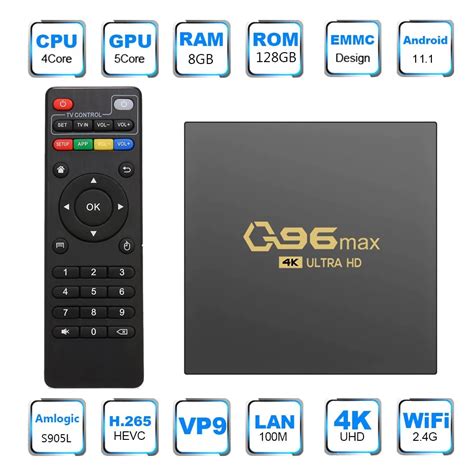 Smart TV Box Q96 Max 4K Ultra HD Android 11