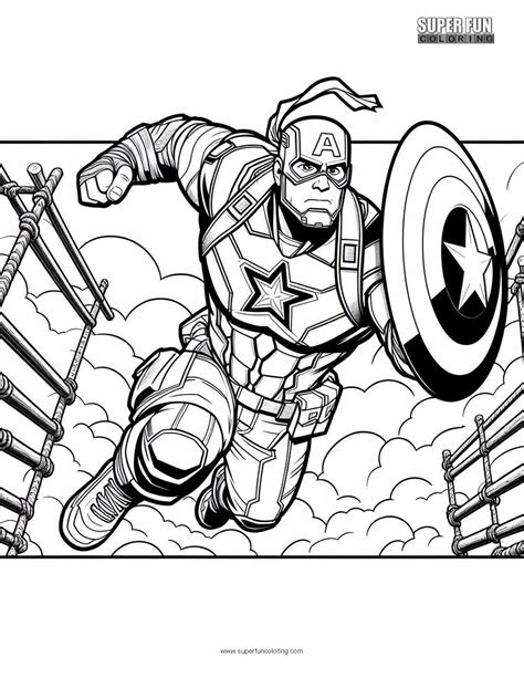 Captain America Coloring Page Super Fun Coloring