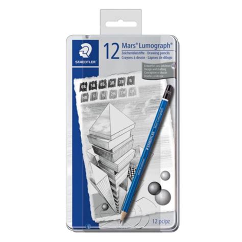 Estojo De L Pis Grafite Mars Lumograph Staedtler Gradua Es