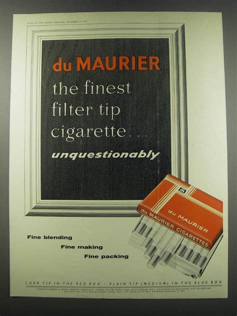 1957 Du Maurier Cigarettes Ad - Du Maurier the finest filter tip ...