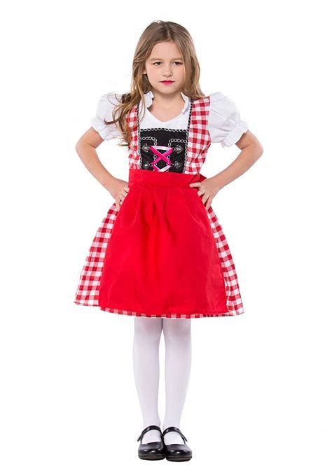 Girls Oktoberfest Costume Beer Maid Bavarian Party German Kids Child