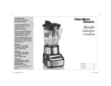 Hamilton Beach 54221 Blender Manual Manualzz