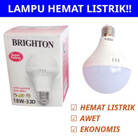 Jual Lampu Led W W Bohlam Bolam Cahaya Putih Irit Hemat Listrik