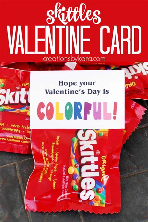 Printable Valentines cards with Skittles - Creations by Kara