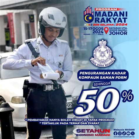 Permohonan Diskaun Saman PDRM 50 Tahun 2024 Bantuan Kerajaan