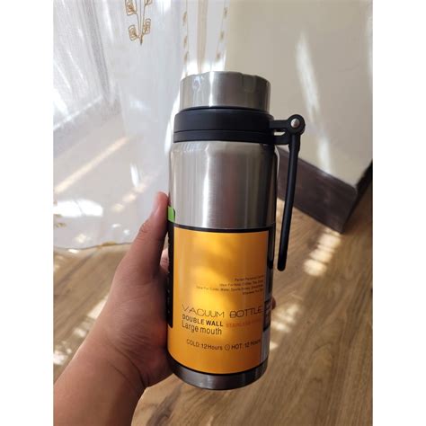 Stainless Steel Thermos Flask Drinking Water Bottle Ml Silver Hours Hot Cold Shopee Malaysia