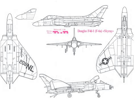 Douglas F4D Skyray Blueprint - Download free blueprint for 3D modeling