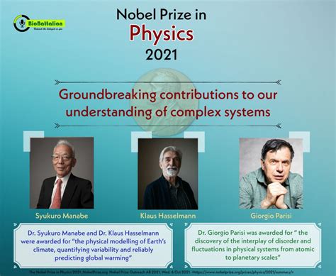 The Nobel Prize In Physics Dr Syukuro Manabe Dr Klaus