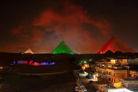 Premium Photo | Sphinx in the night lights