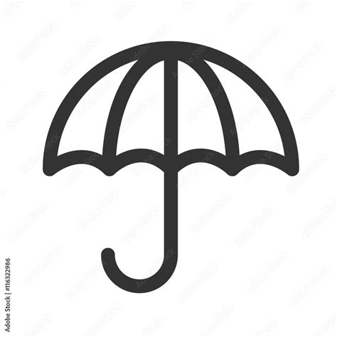 Umbrella icon. Simple flat logo of umbrella on white background ...